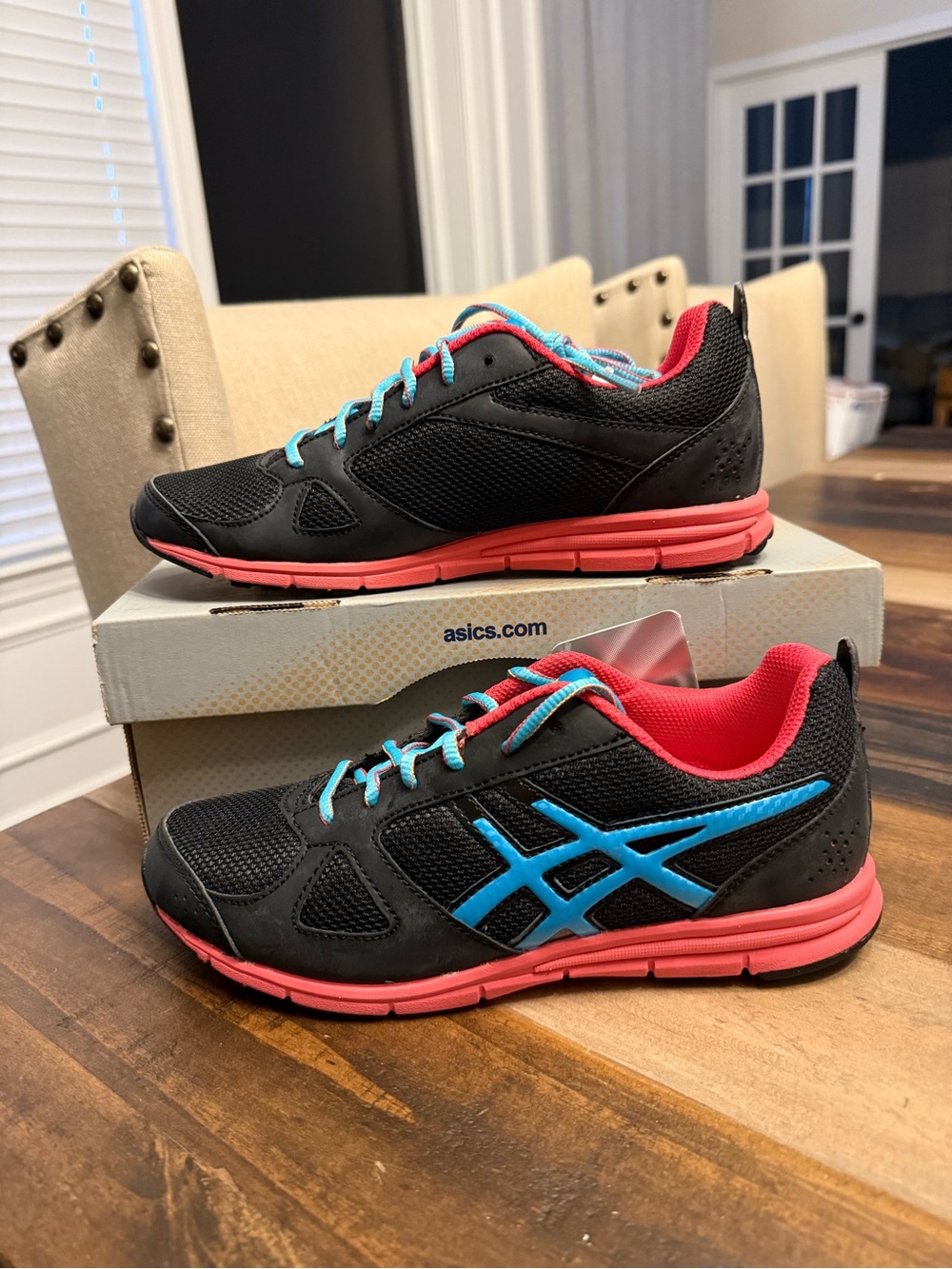 ASICS Lil' Muse Fit Kids Running Sneaker US 5 Black/Turq/Rasp C451N